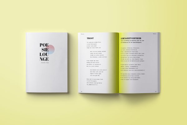 Poesie Lounge Alexandra Stegh Gedichtband 3 Publikation Design Gedichtband Poesie Lounge