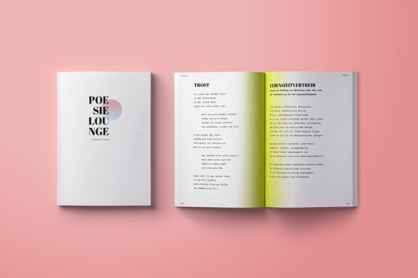 Poesie Lounge Alexandra Stegh Gedichtband2 Publikation Booklet Design Gedichtband Poesie Lounge
