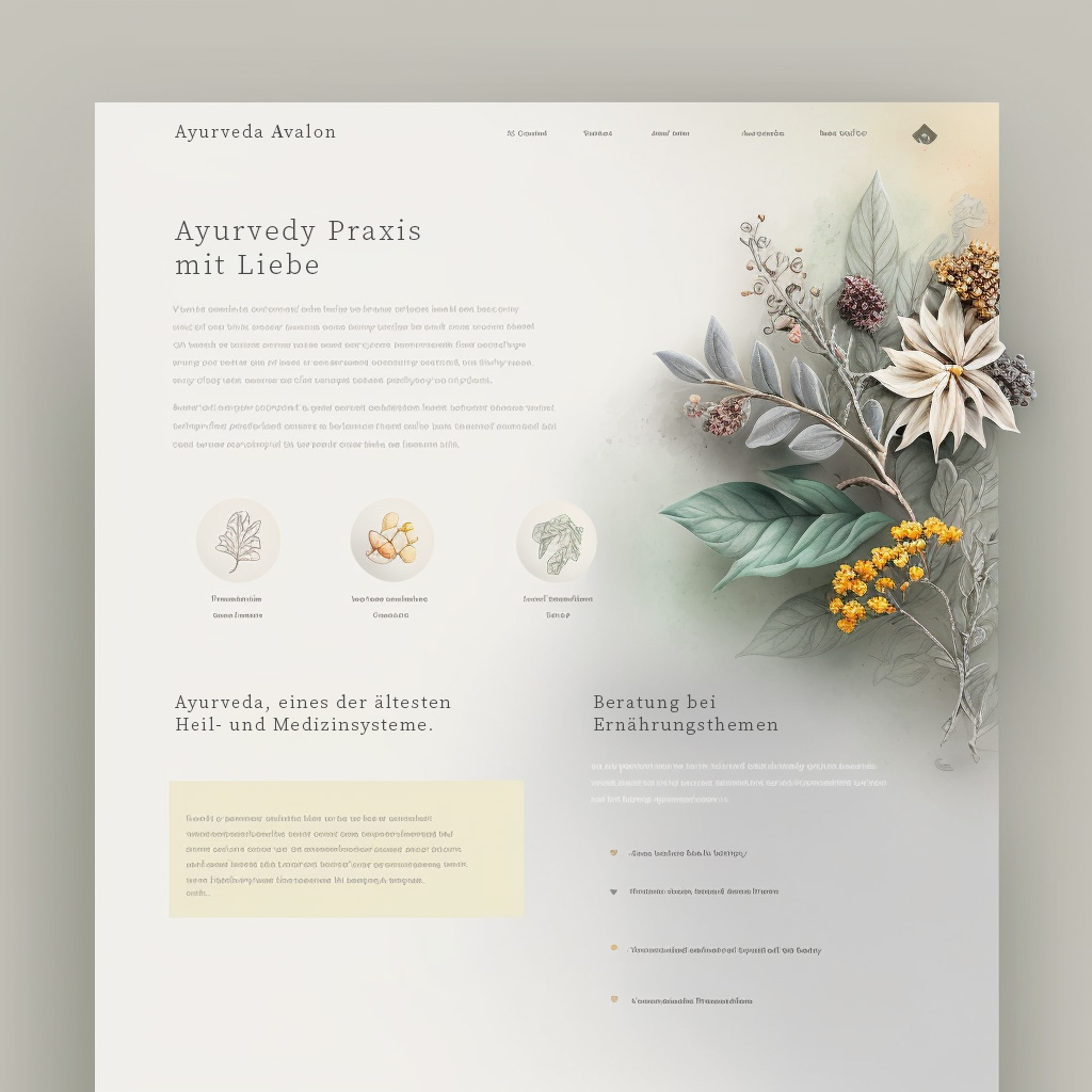 Website fuer Ayurveda Praxis Koeln -Design