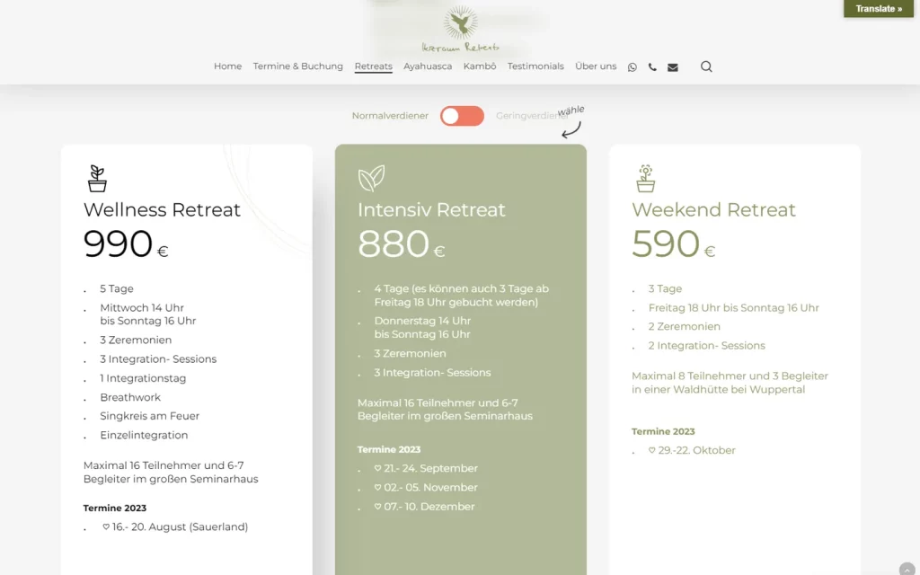 Webdesign Retreats