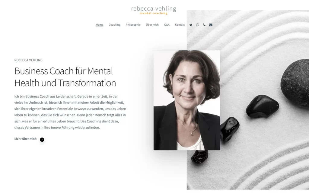 Webdesign Homepage Mental Coach über mich