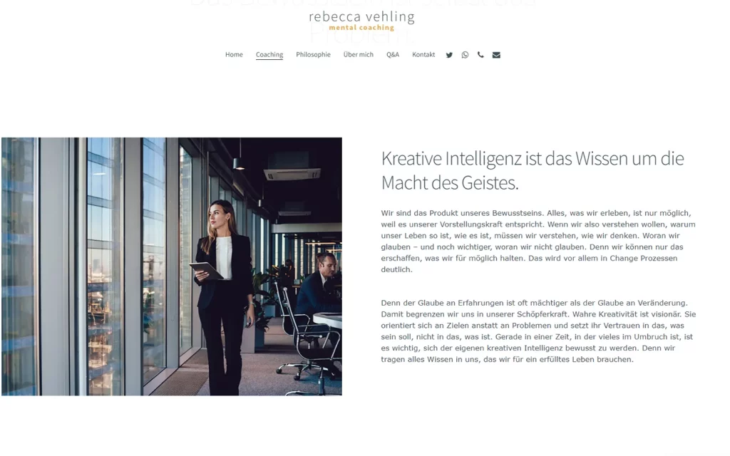 Webdesign Homepage Mental Coach