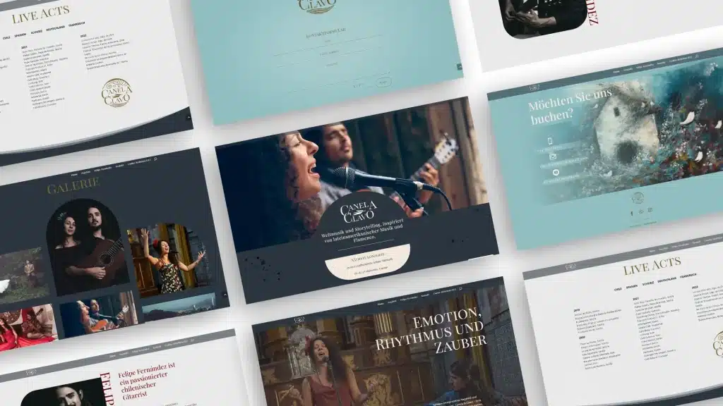 Webdesign und Branding für Musiker – Gestaltungsansicht 10 Webdesign und Branding für Musiker – Gestaltungsansicht 10 | CELA design