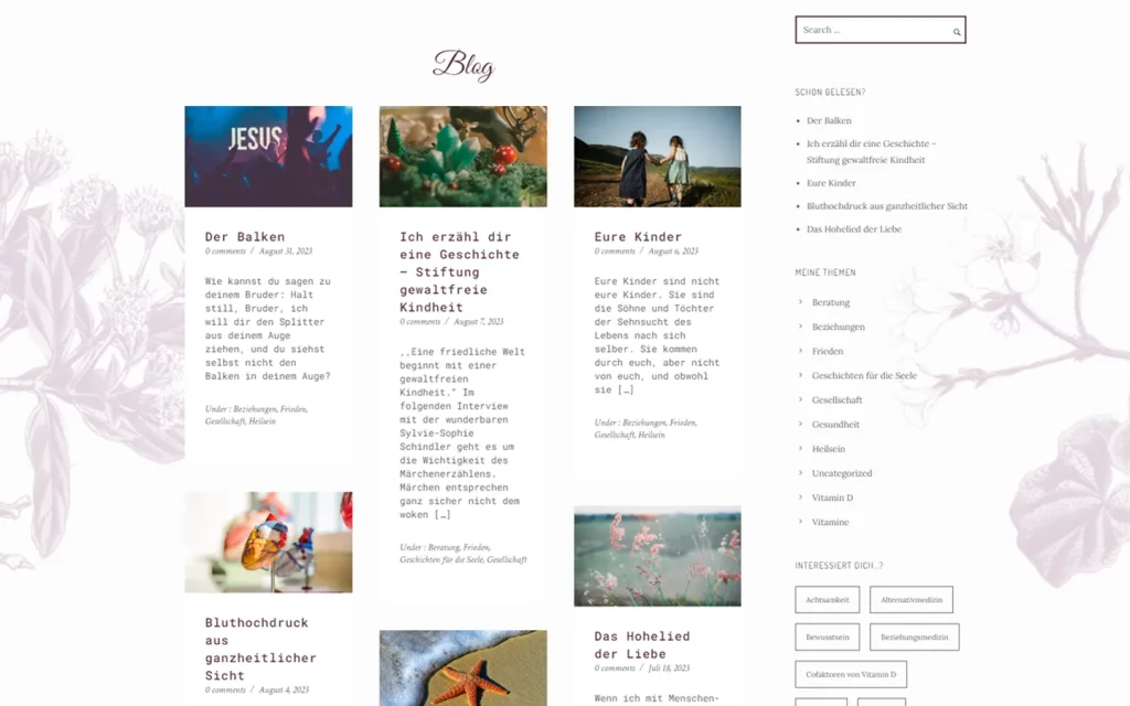 Website fuer ganzheitliche Aerztin 8 -Design