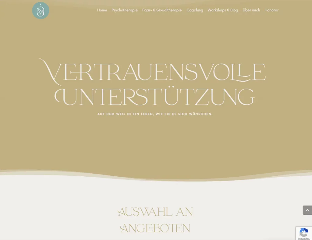 Beispiel für Webdesign für Psychotherapeutin