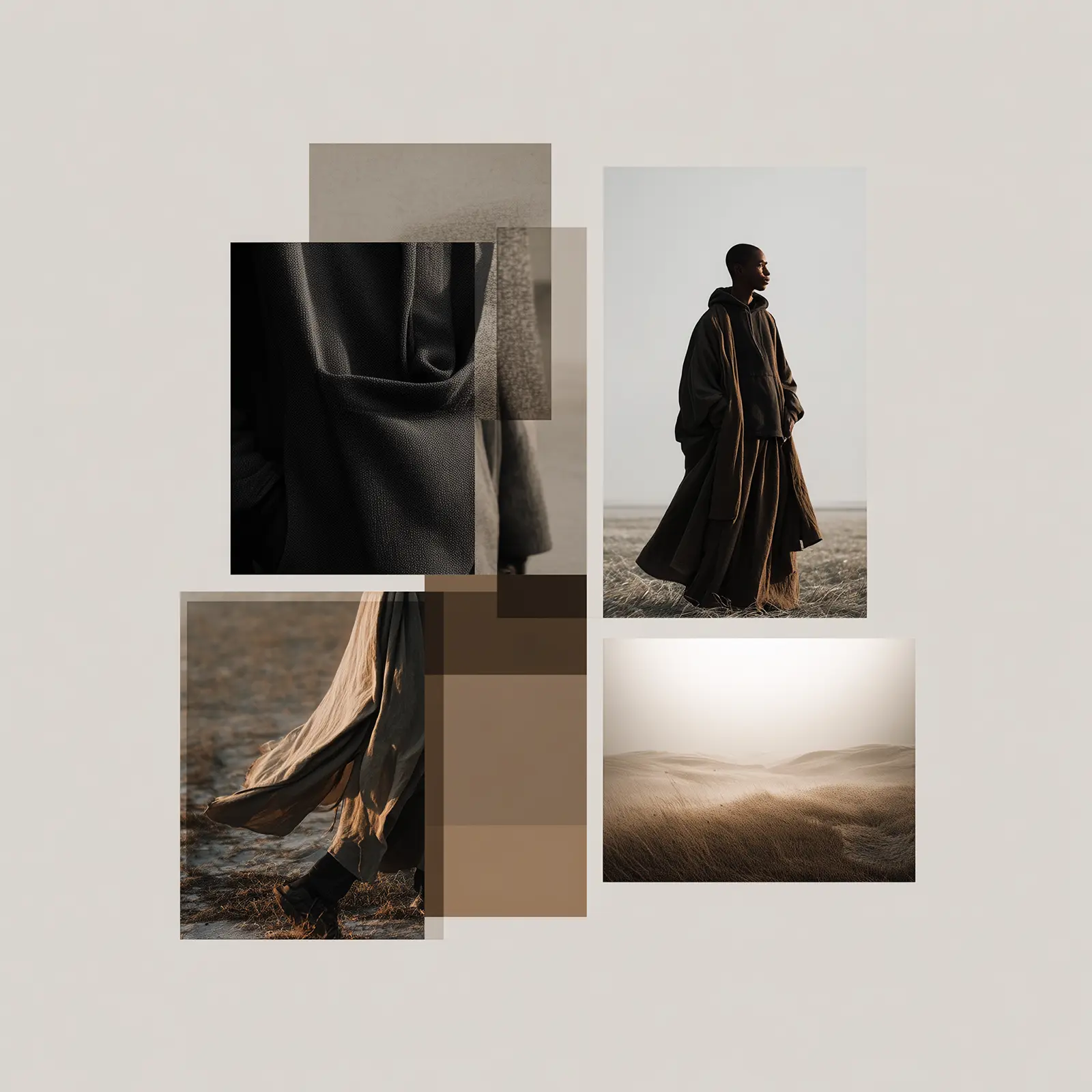 Farbpsychologie im Webdesign – Moodboard mit ruhiger Farbwelt und Marken-Bildsprache Soft Minimal