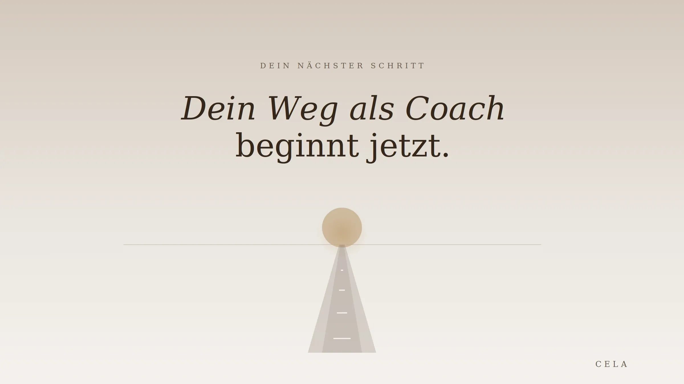 Dein Weg als Coach beginnt jetzt – symbolischer Weg in einen hellen Horizont