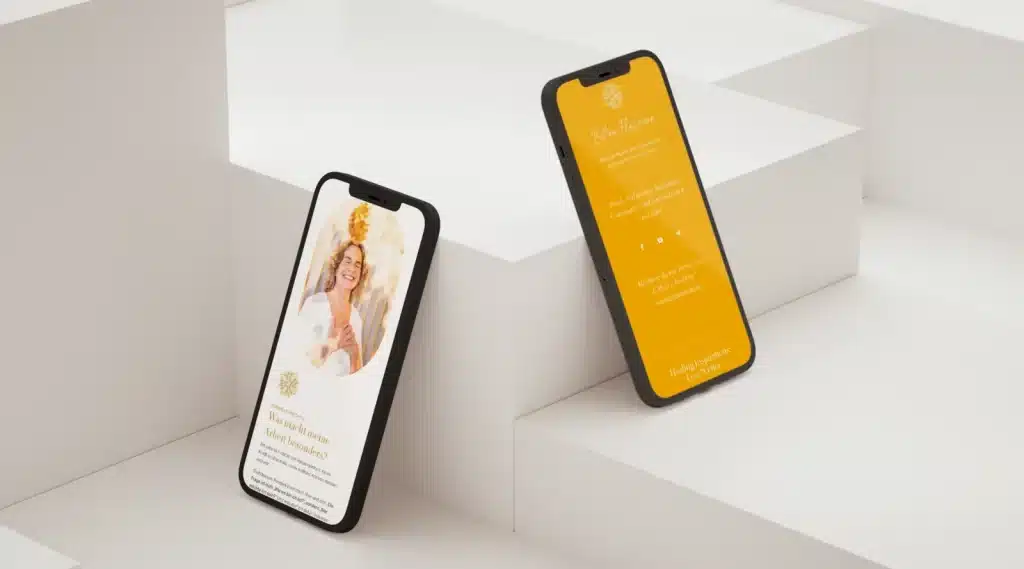 Webdesign Bewusstseins-Coaching – Smartphone Bettina Flossmann Webdesign für Bewusstseins-Coaching – Smartphone-Ansicht der Website von Bettina Flossmann