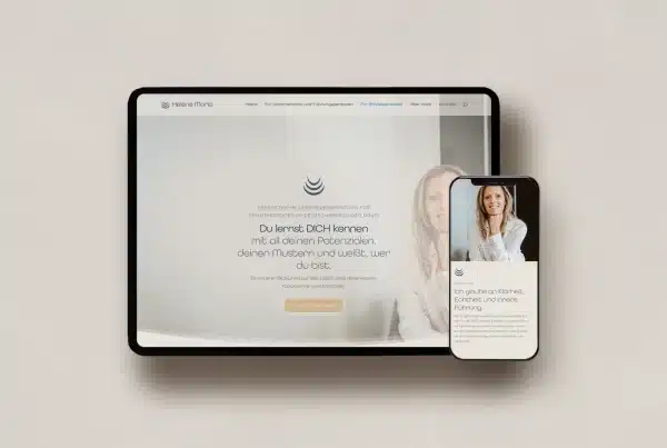 Branding & Webdesign für energetische Business-Beratung – Website von Helene Maria Pongratz auf Tablet und Smartphone