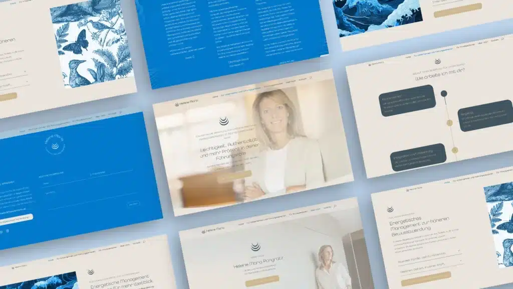 Webdesign für energetische Business-Beratung – Seitenübersicht der Website von Helene Maria Pongratz Webdesign für energetische Business-Beratung – Seitenübersicht der Website von Helene Maria Pongratz